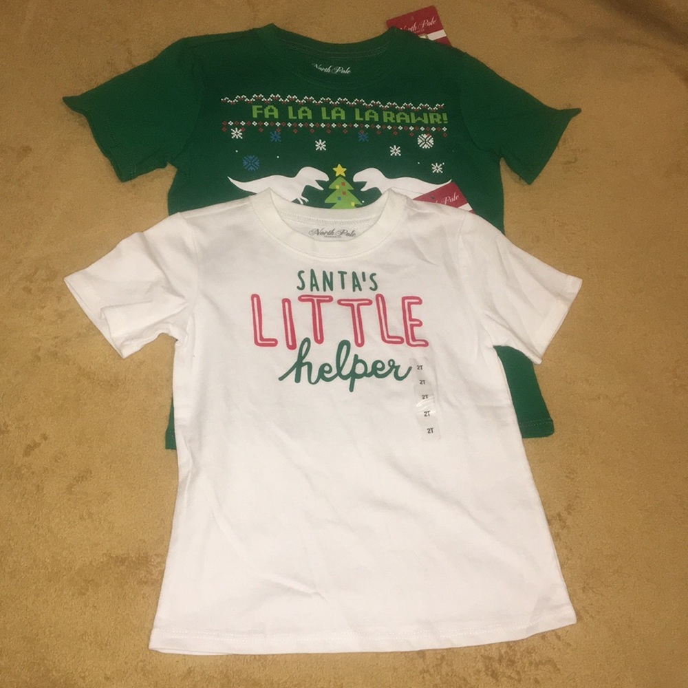 2 North Pole Christmas t-shirt Size 2T & 4T NWT
